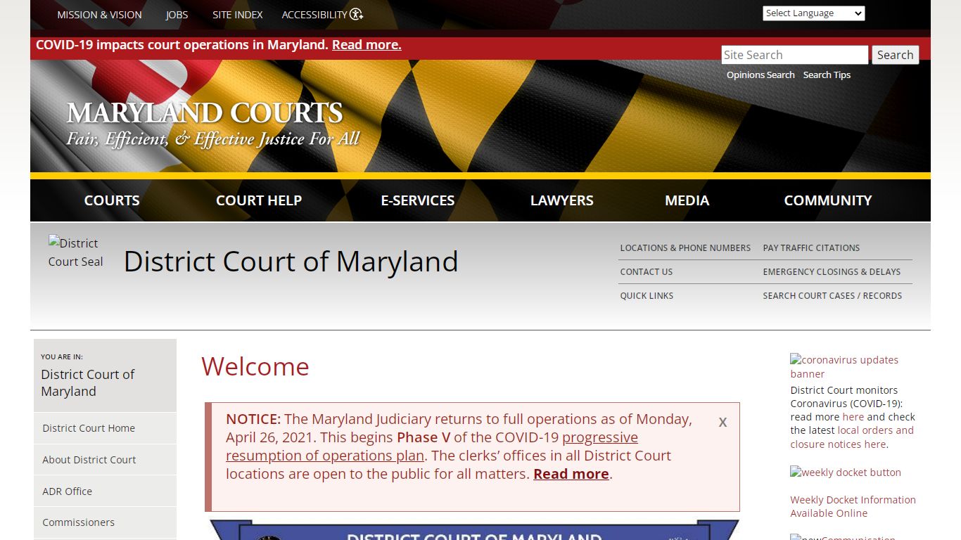 Welcome | Maryland Courts